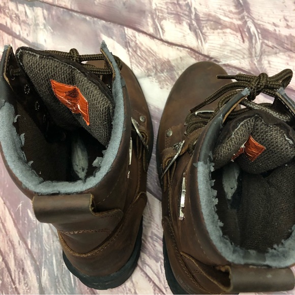 Harley Davidson Boots Brown Size 9.5 Lace Up Leather Motorcycle 91004 Combat - Picture 13 of 14